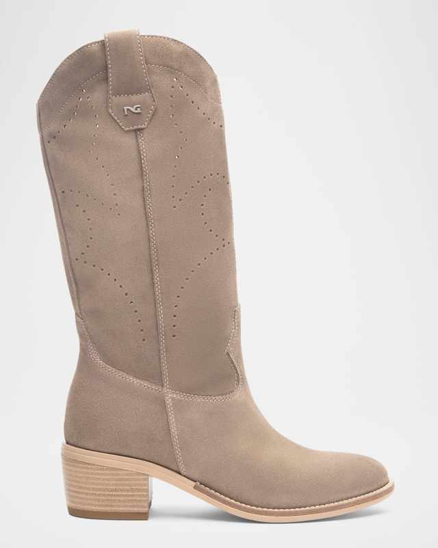 Suede Western Boots